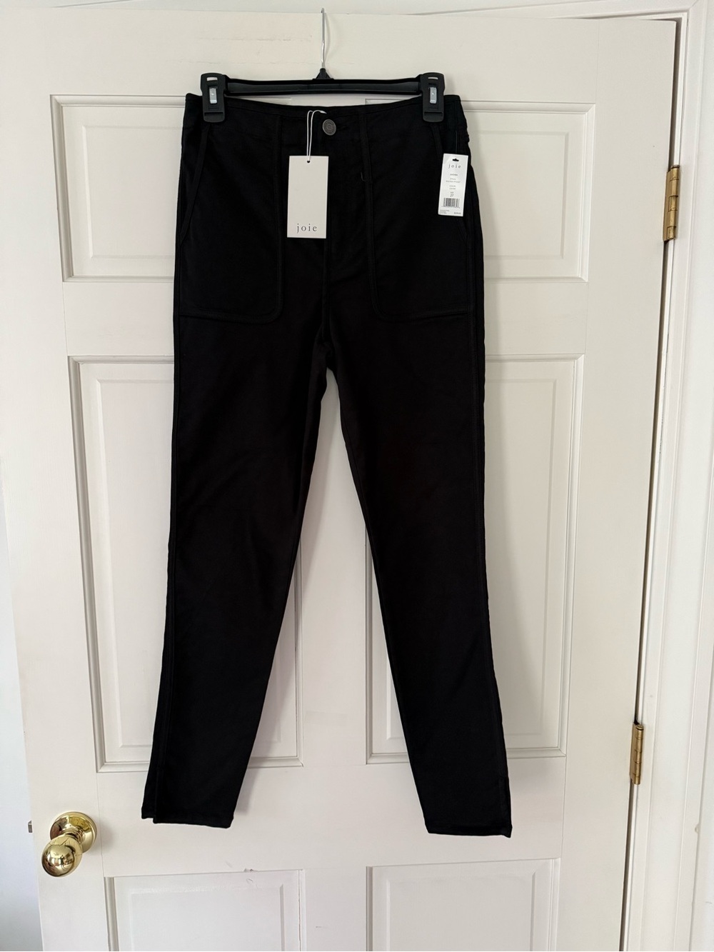 New!! Joie Black High-Rise Slim Utility, cropped Pants